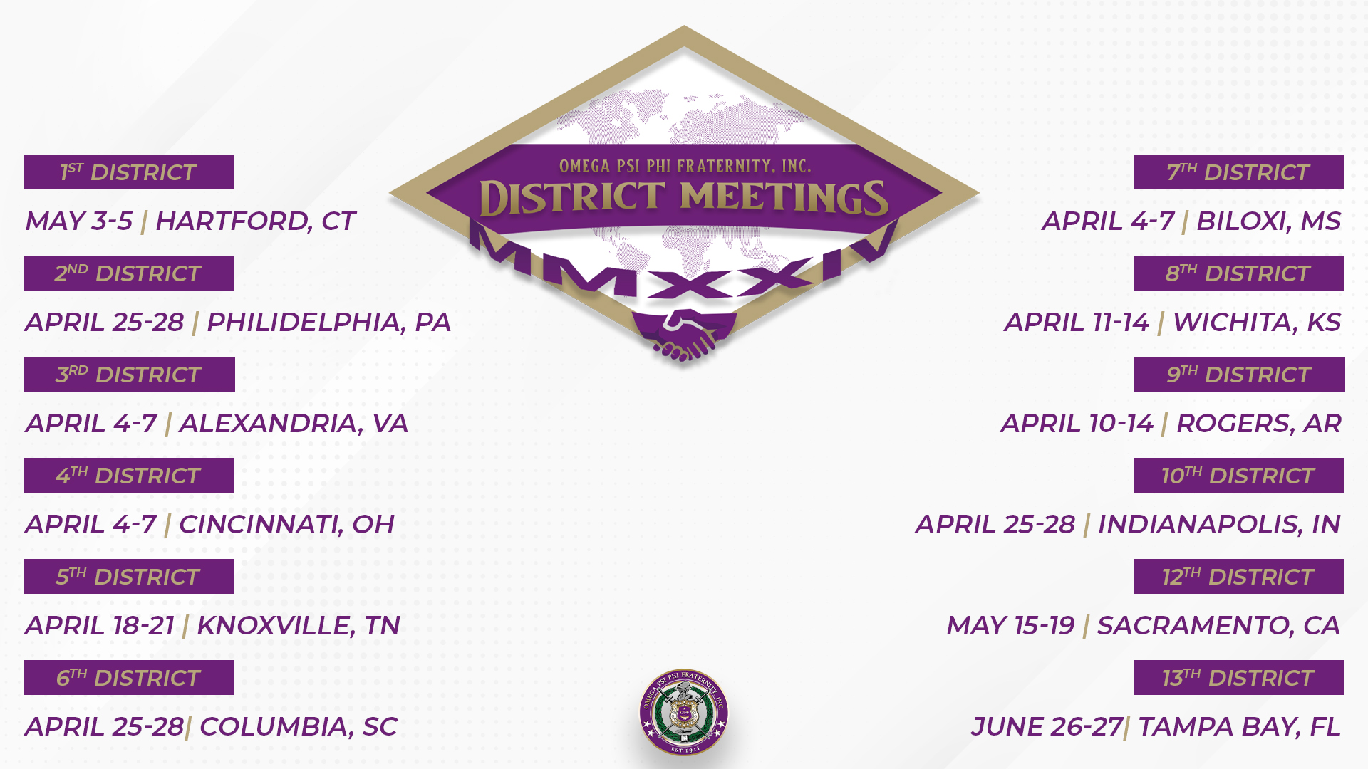 2024 District Meetings Omega Psi Phi Fraternity Inc